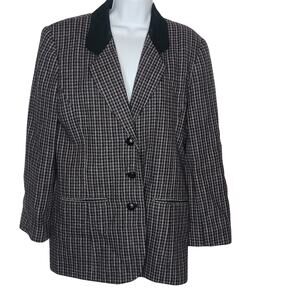 International Scene Vintage Houndstooth Wool Blazer Sz 10